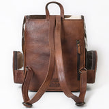 ADBG860A Western Cowhide Leather Backpack with Hand-Tooled Floral Accents & Turquoise Stone Becca by American Darling