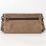 ADBG1712 Genuine Leather Wallet Bag with White Western Stitching & Adjustable Strap