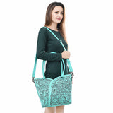 ADBG1473 Hand-Tooled Leather Tote Bag - Western Floral Dual Carry by American Darling