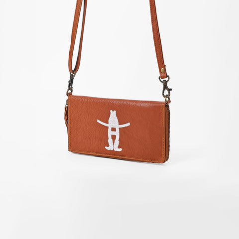 Frontier Rodeo Genuine Leather White Embroidered organizer Bag