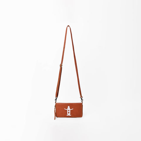 Frontier Rodeo Genuine Leather White Embroidered organizer Bag