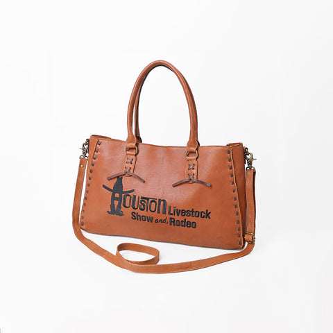 Magnolia Rodeo Genuine Leather Black Embroidered Tote Bag