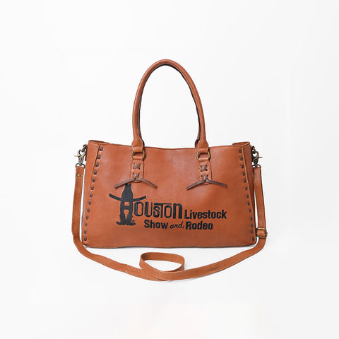 Magnolia Rodeo Genuine Leather Black Embroidered Tote Bag