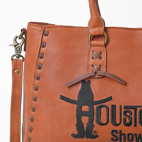 Magnolia Rodeo Genuine Leather Black Embroidered Tote Bag