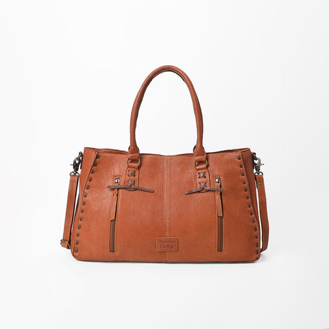 Magnolia Rodeo Genuine Leather Black Embroidered Tote Bag