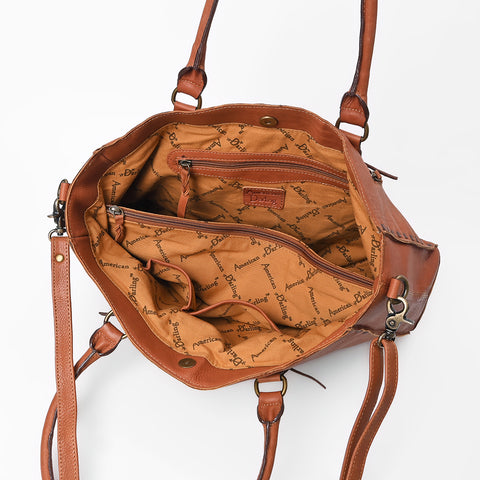 Magnolia Rodeo Genuine Leather Black Embroidered Tote Bag